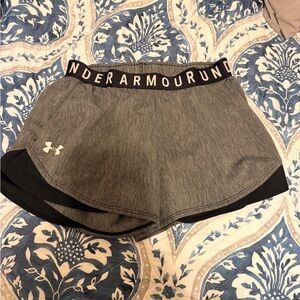 Under Armour Women's Black and Gray Athletic Shorts